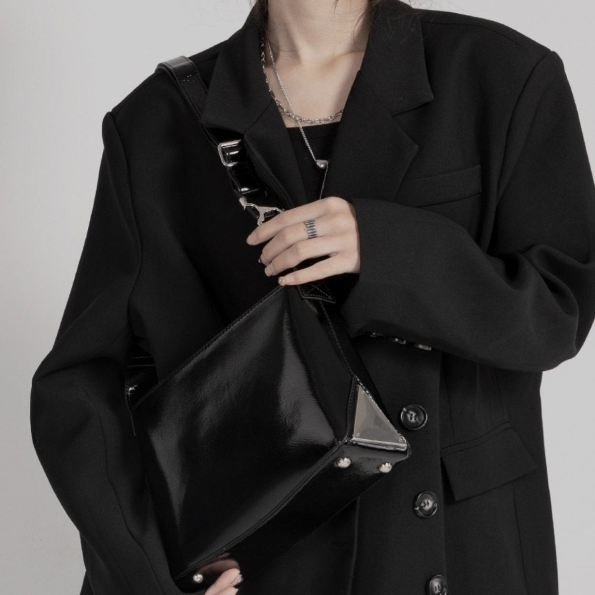 韓国デザイン 高品質 本革 レザーモードショルダーバッグ BAG Buckle mode shoulder bag mf1726【韓国モードファッション】