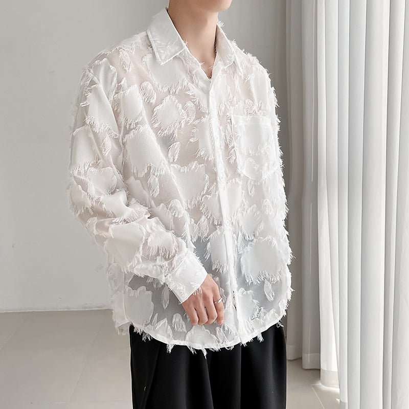 MODEFREAKのシースルーニュアンスシャツ mf1733の画像2