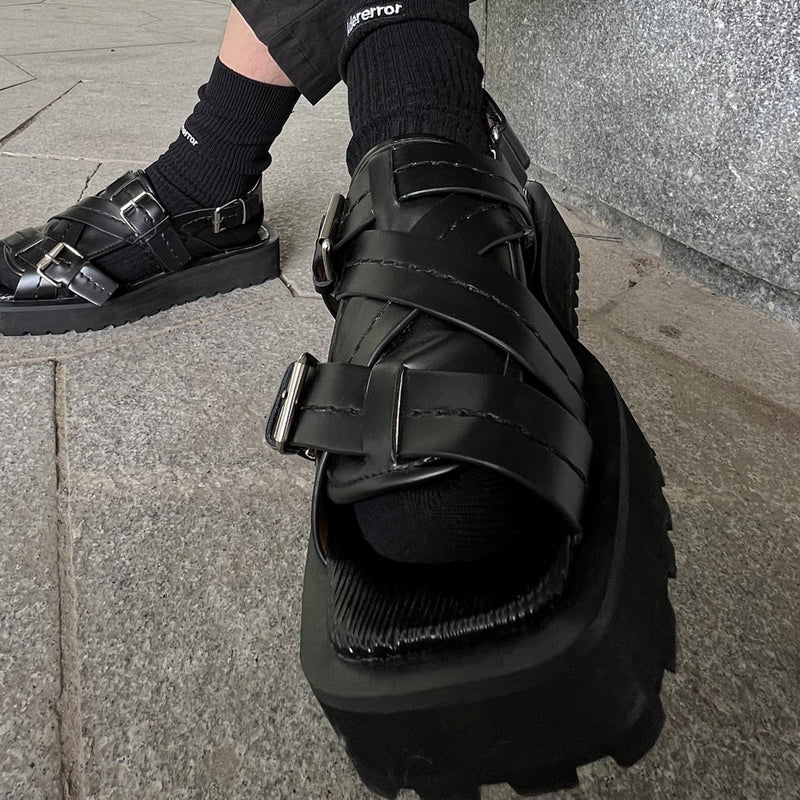 MODEFREAKのレザーバックルフラットシューズ mf1781の画像4