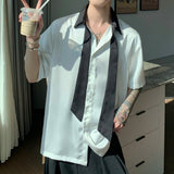 MODEFREAKのボウタイサテンタッチシャツ mf1790の画像