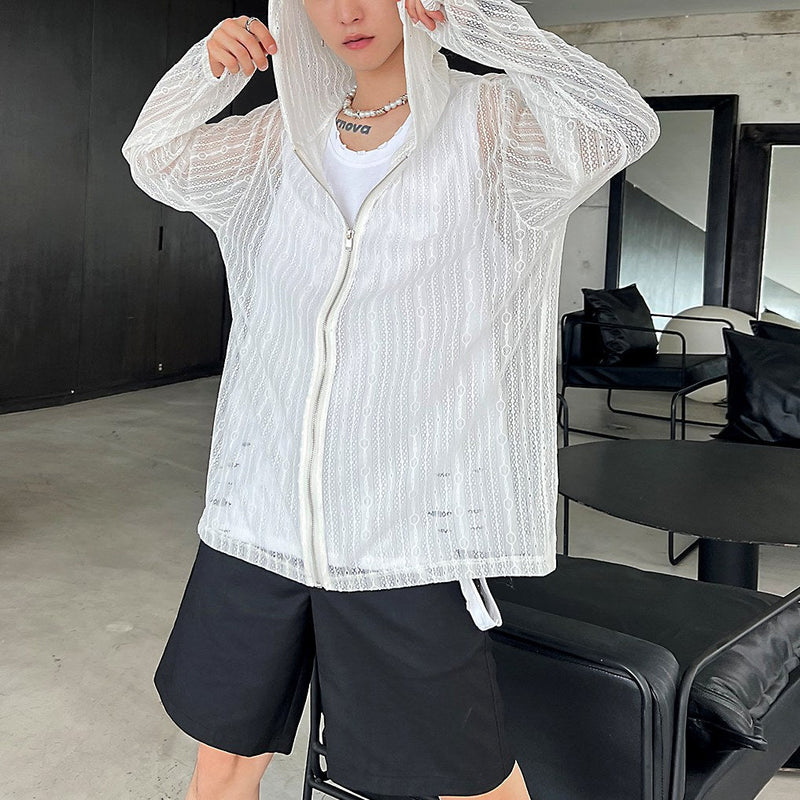 MODEFREAKの【最短即日発送】シースルージップトップス mf1861の画像