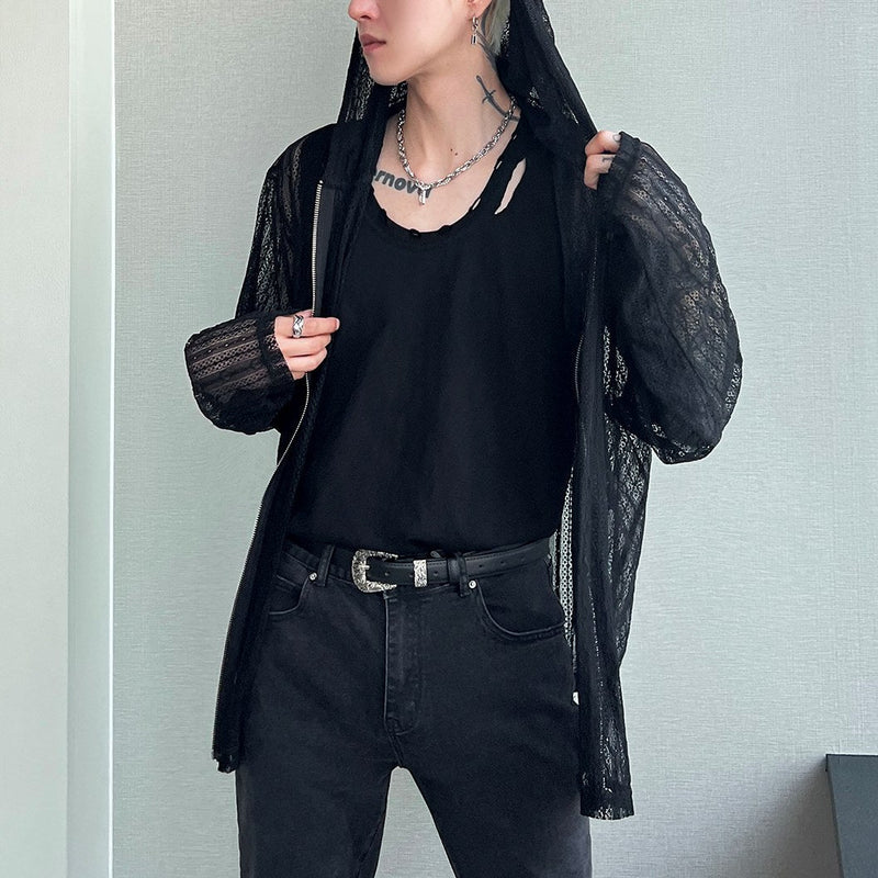 MODEFREAKの【最短即日発送】シースルージップトップス mf1861の画像