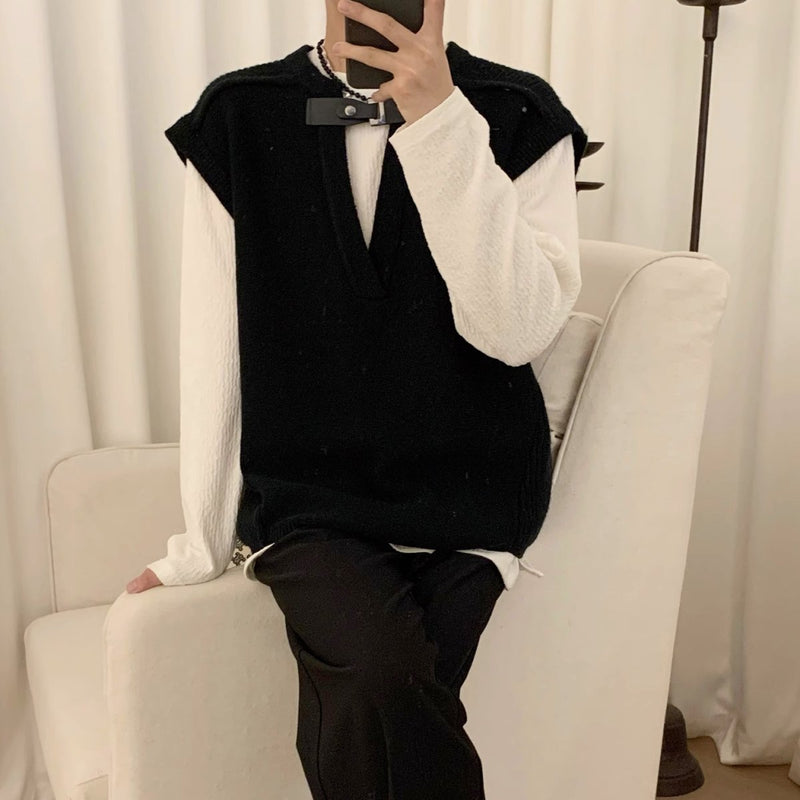 MODEFREAKのニットルーズライトベスト mf1893の画像
