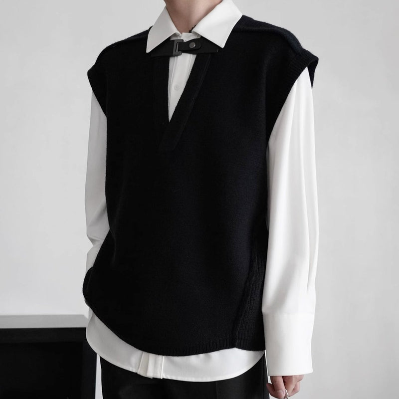 MODEFREAKのニットルーズライトベスト mf1893の画像