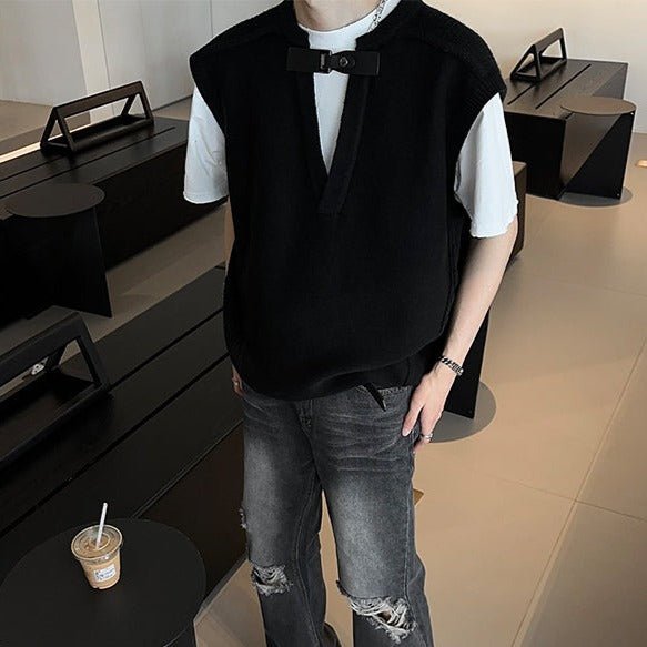 MODEFREAKのニットルーズライトベスト mf1893の画像