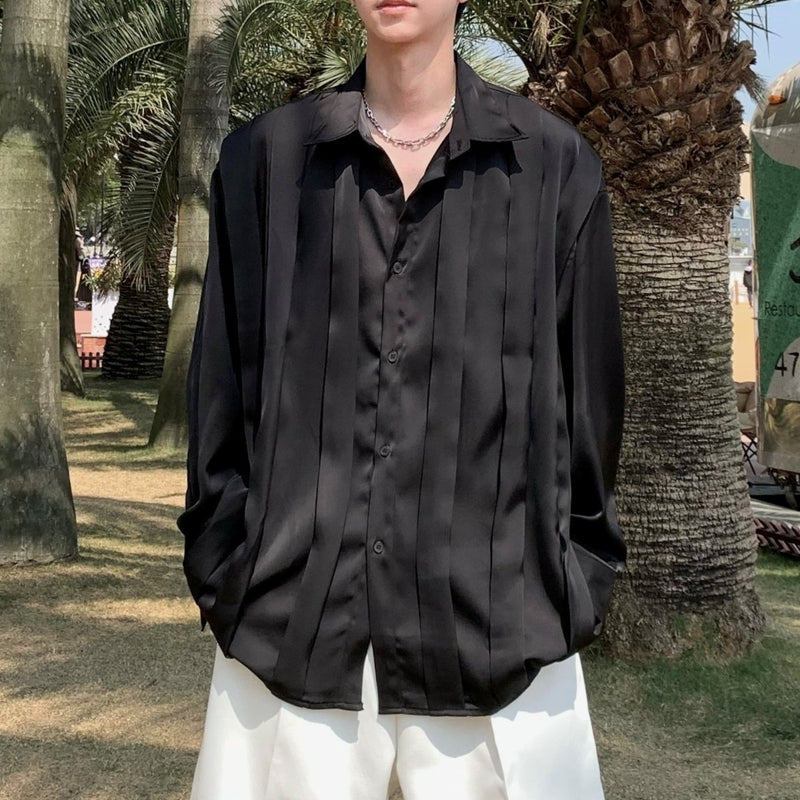 MODEFREAKのラグジュアリープリーツデザインシャツ mf1902の画像