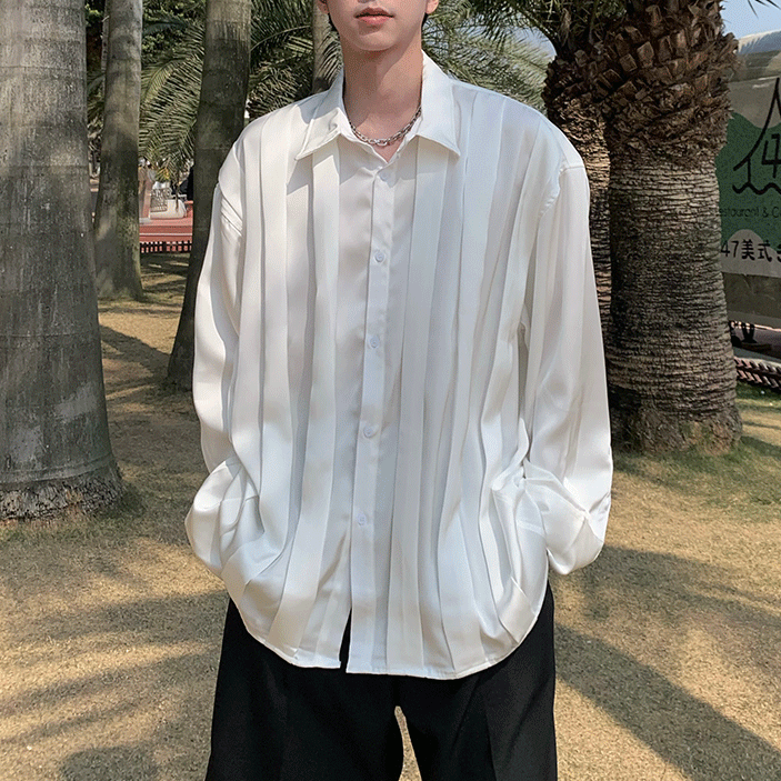 MODEFREAKのラグジュアリープリーツデザインシャツ mf1902の画像