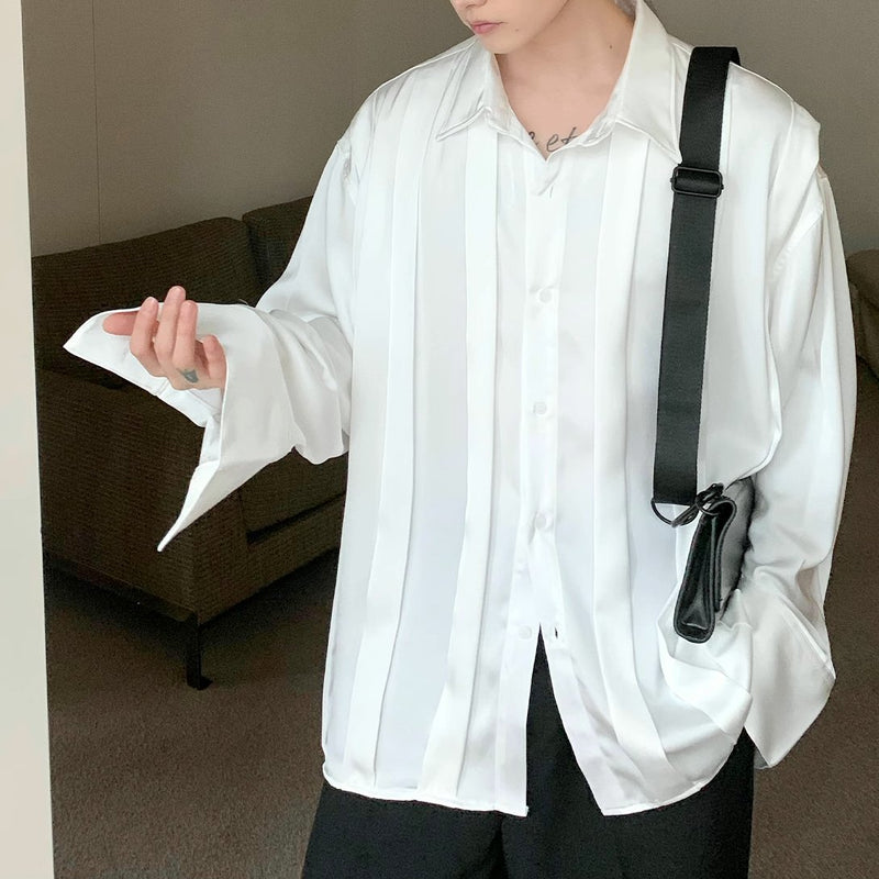 MODEFREAKのラグジュアリープリーツデザインシャツ mf1902の画像