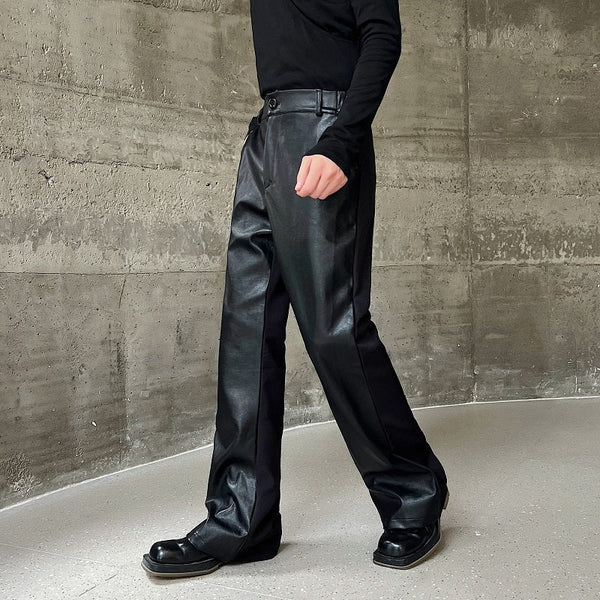 レザーラインモードスラックス mf1952【韓国モードファッション】