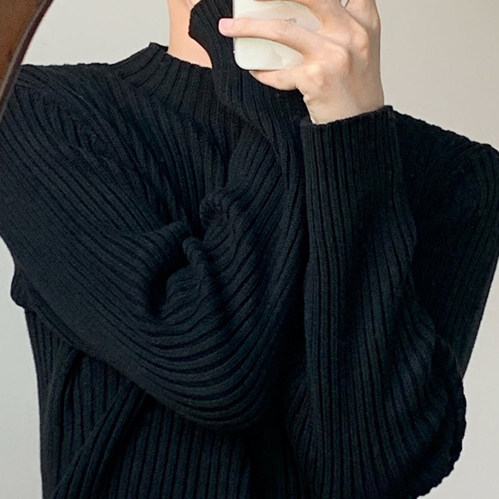 ローネックシンプルニットトップス mf2090【韓国モード