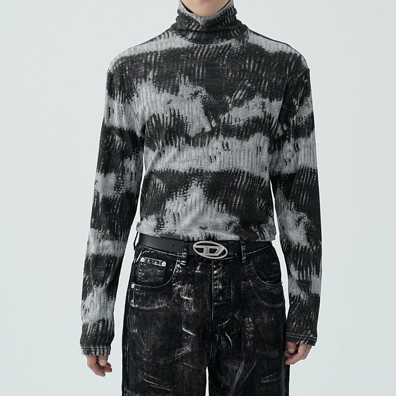 MODEFREAKのマーブルニュアンスハイネックトップス mf2122の画像