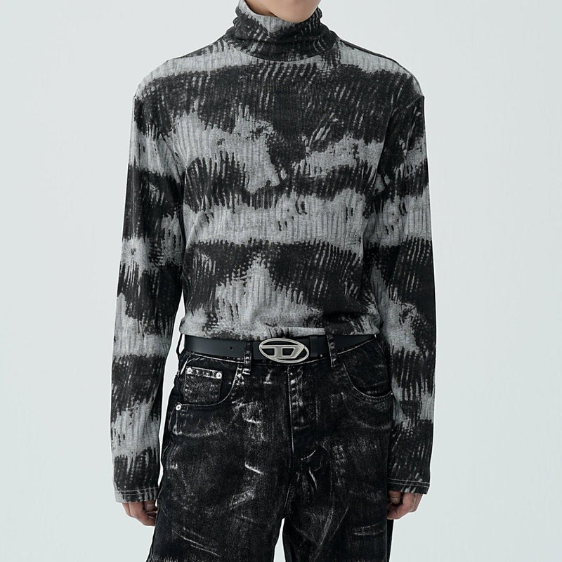 MODEFREAKのマーブルニュアンスハイネックトップス mf2122の画像