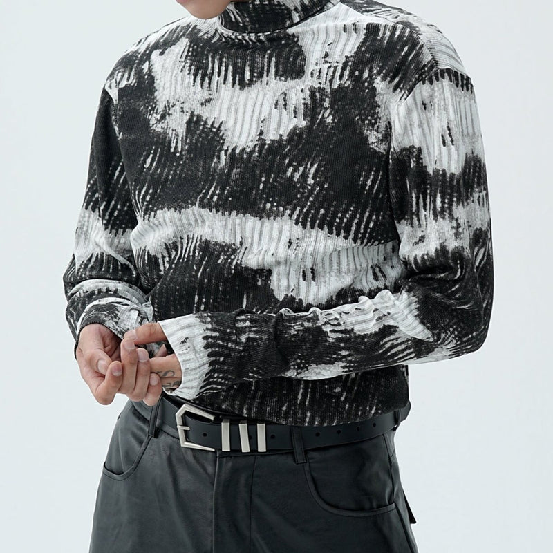 MODEFREAKのマーブルニュアンスハイネックトップス mf2122の画像