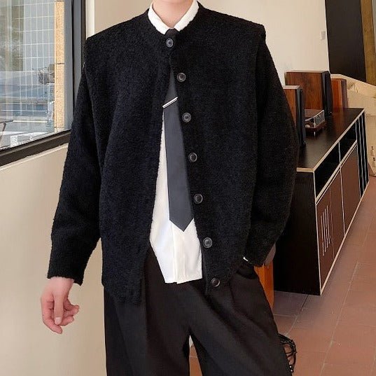 MODEFREAKのタックショルダーニットカーディガン mf2135の画像