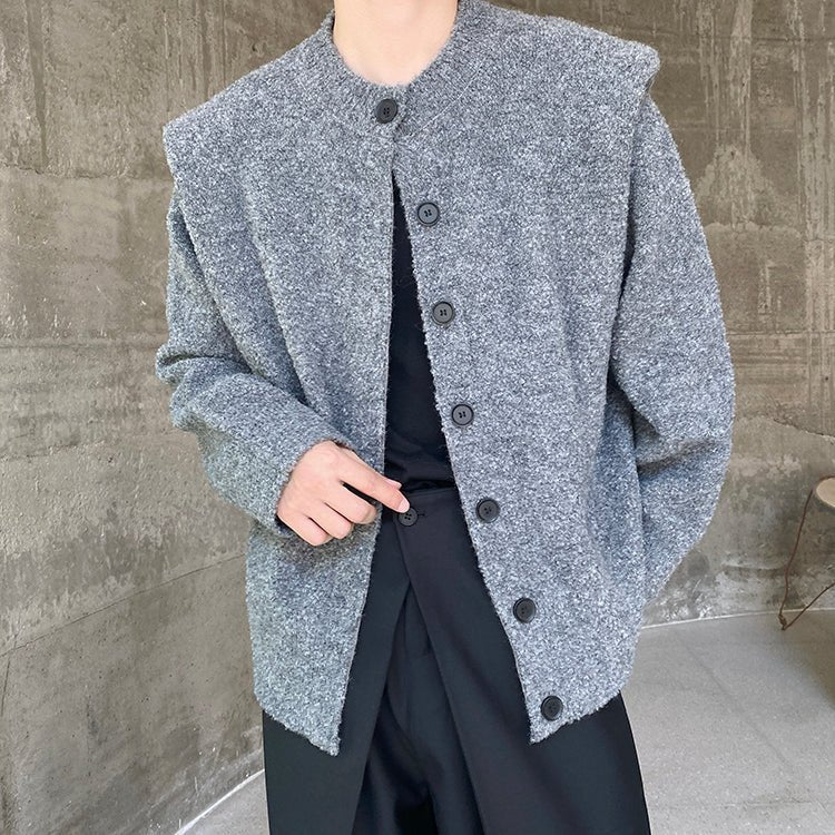MODEFREAKのタックショルダーニットカーディガン mf2135の画像
