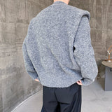 MODEFREAKのタックショルダーニットカーディガン mf2135の画像