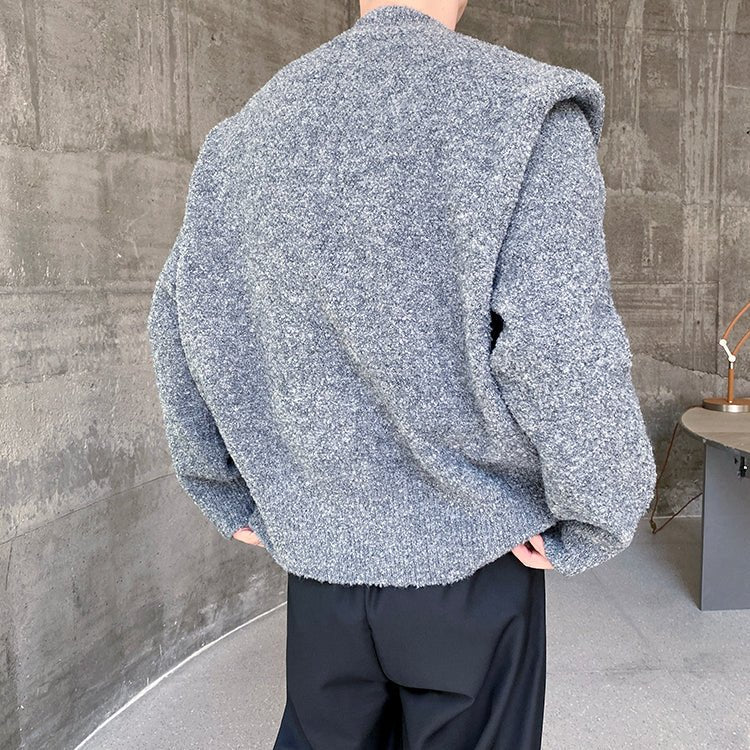 MODEFREAKのタックショルダーニットカーディガン mf2135の画像