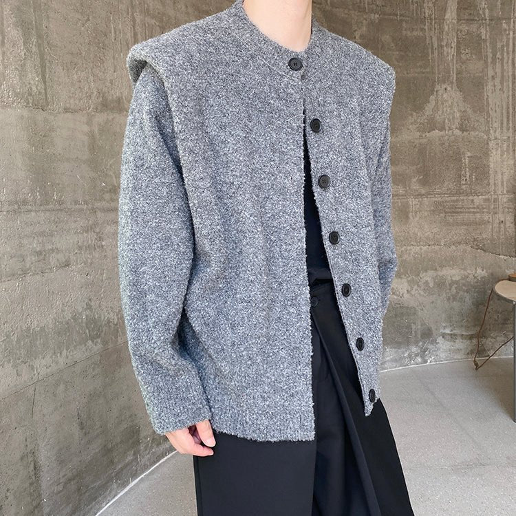 MODEFREAKのタックショルダーニットカーディガン mf2135の画像