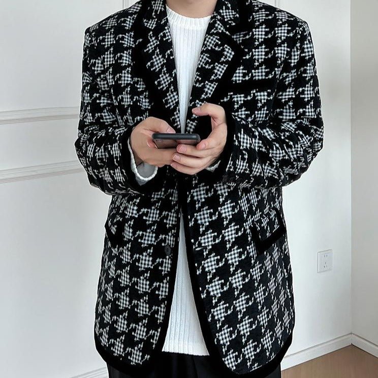 MODEFREAKのグレンチェックデザインジャケット mf2137の画像