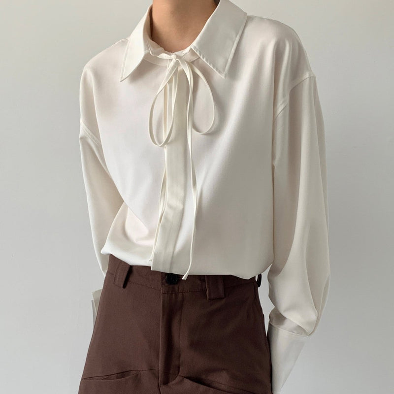MODEFREAKのモノトーンリボンタイシャツ mf2151の画像