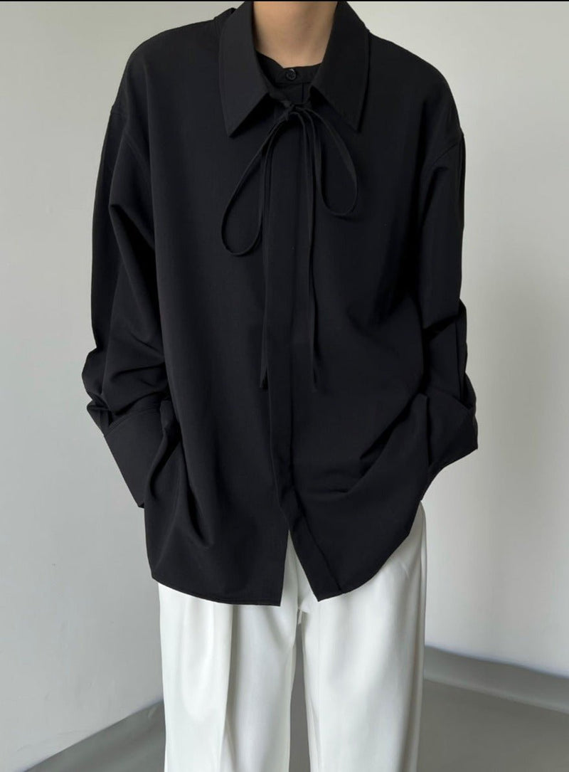 MODEFREAKのモノトーンリボンタイシャツ mf2151の画像