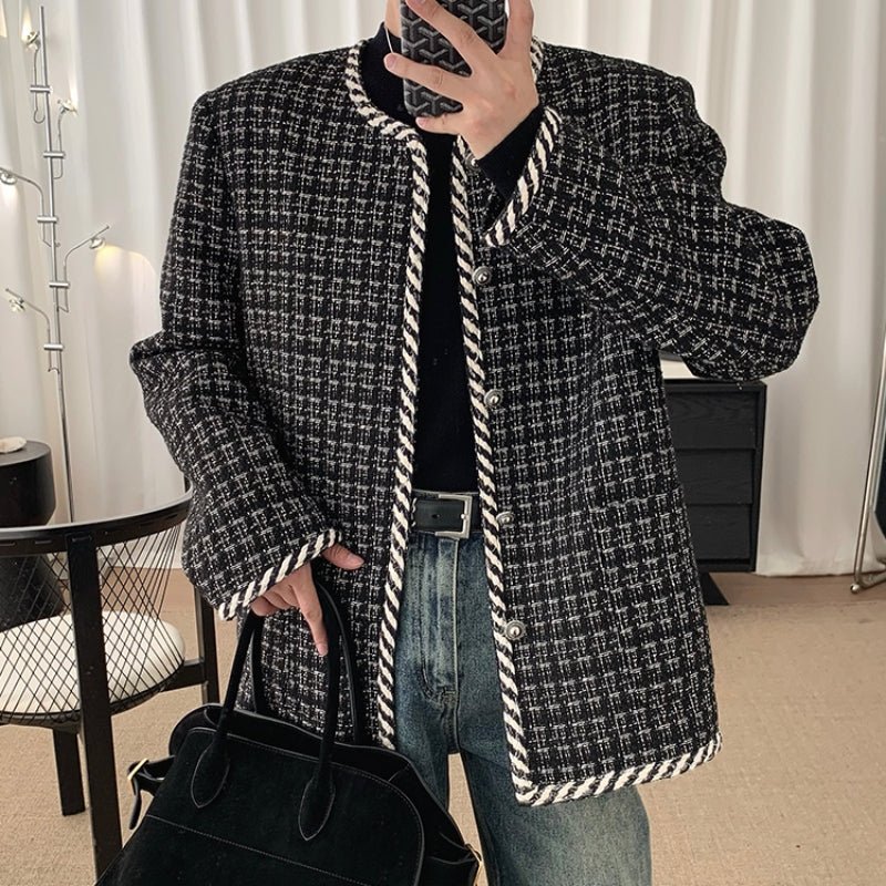 MODEFREAKのノーカラーツイードジャケット mf2154の画像