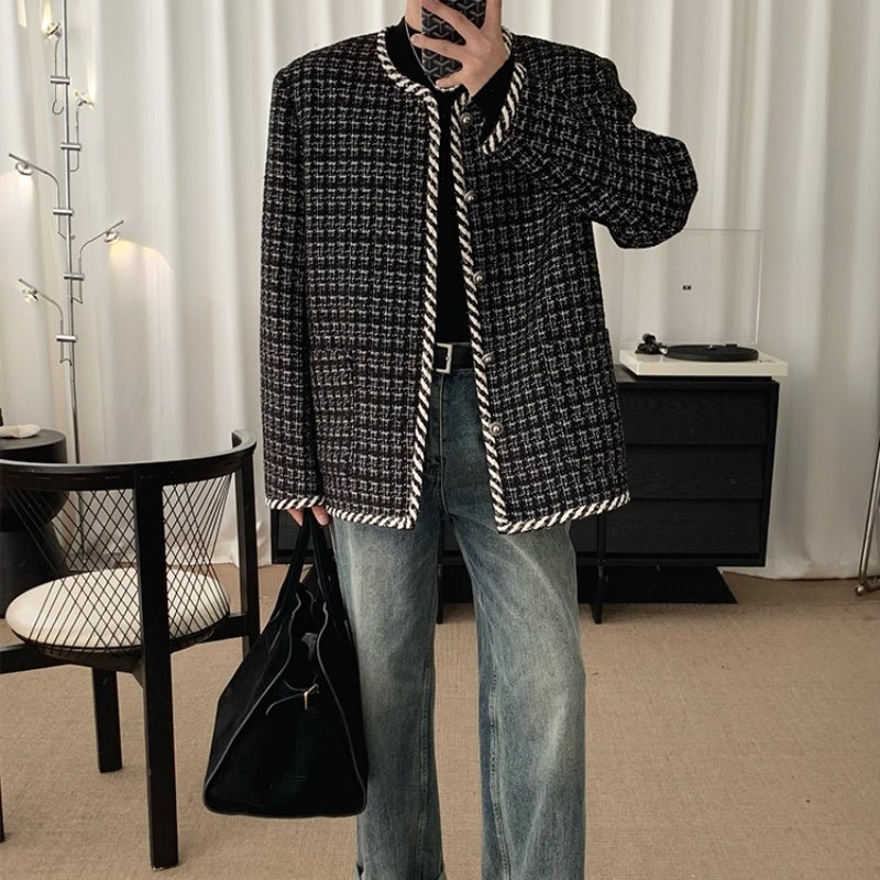 MODEFREAKのノーカラーツイードジャケット mf2154の画像