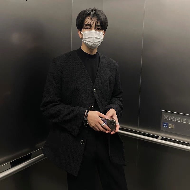 MODEFREAKのモノトーンVネックジャケット mf0532の画像