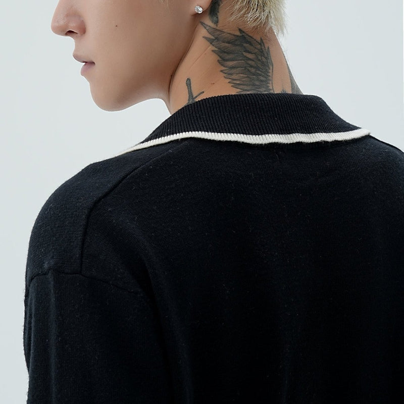 MODEFREAKのバイカラーVネックカーディガントップス mf1950の画像